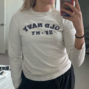 Vintage Old Navy White Long Sleeve T Shirt